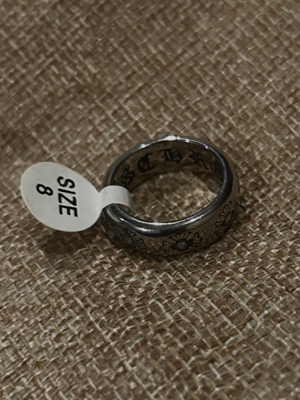 Silver chrome hearts style ring unisex